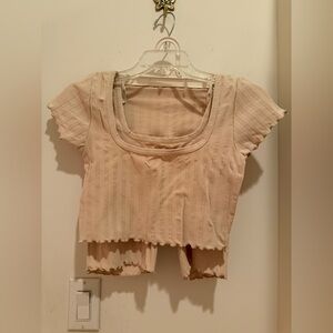 Aerie matching biker short top set